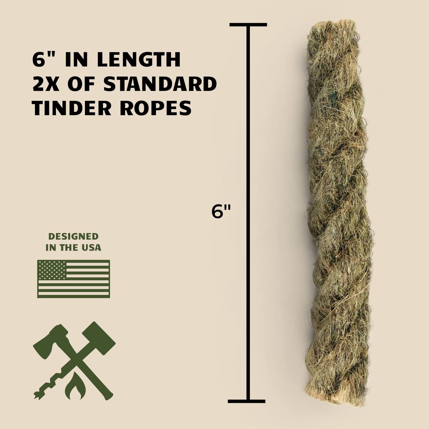 1 Inch Scotch Eye Auger | Manual Hand Wood Auger, Magnesium Fire Starter Survival Tool, & 4 Pack Extra Large Natural Waterproof Kindling