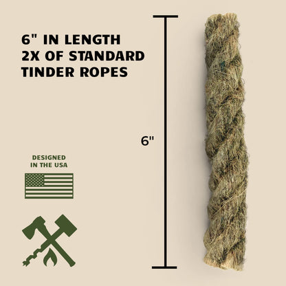 1 Inch Scotch Eye Auger | Manual Hand Wood Auger, Magnesium Fire Starter Survival Tool, & 4 Pack Extra Large Natural Waterproof Kindling