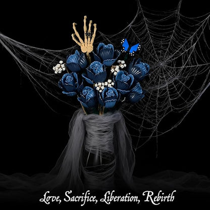 Corpse Emily Bouquet Roses Building Set Gothic Floral Flower Model Set for Dark Romancet Compatible with Lego Withered Flower Building ToysValentine's Day Gifts for Women Adults Fans (429 PCS)