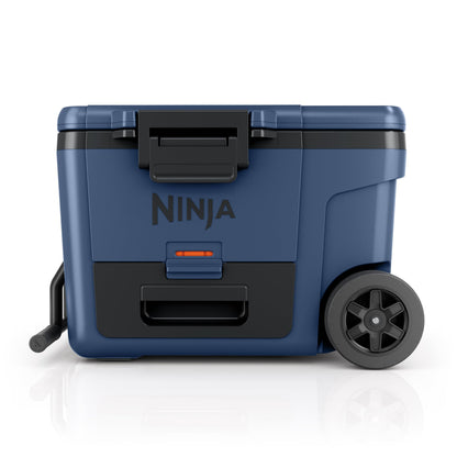 Ninja | Cooler | FrostVault 45QT Cooler with Wheels | Insulated with Temp Dry Storage Drawer | Keeps Ice Cold for Days | for the Beach, Camping, Picnics & More | Lakeshore Blue | FB245BL