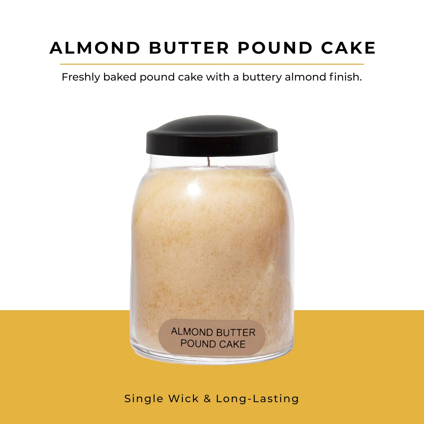 A Cheerful Giver - Almond Butter Pound Cake Baby Scented Glass Jar Candle (6oz) with Lid & True to Life Fragrance Made in USA
