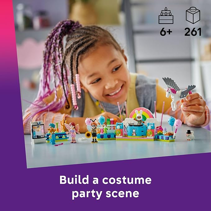 LEGO Friends Costume Party with Unicorn &amp Fairy Pretend Play Building Toy - Interactive Storytelling Playset with Cat and Unicorn Toys - Creative Birthday Gift Idea for Girls &amp Boys 6+ - 4266