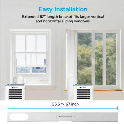 DR.PREPARE 8,000 BTU Portable Air Conditioner with WiFi Enabled, Cooling, Dehumidifier, Fan & Sleep Modes 4-in-1 Portable AC w/Remote Control & 67'' Window Kit, Cools Up To 350 sq. ft, 1-24H Timers