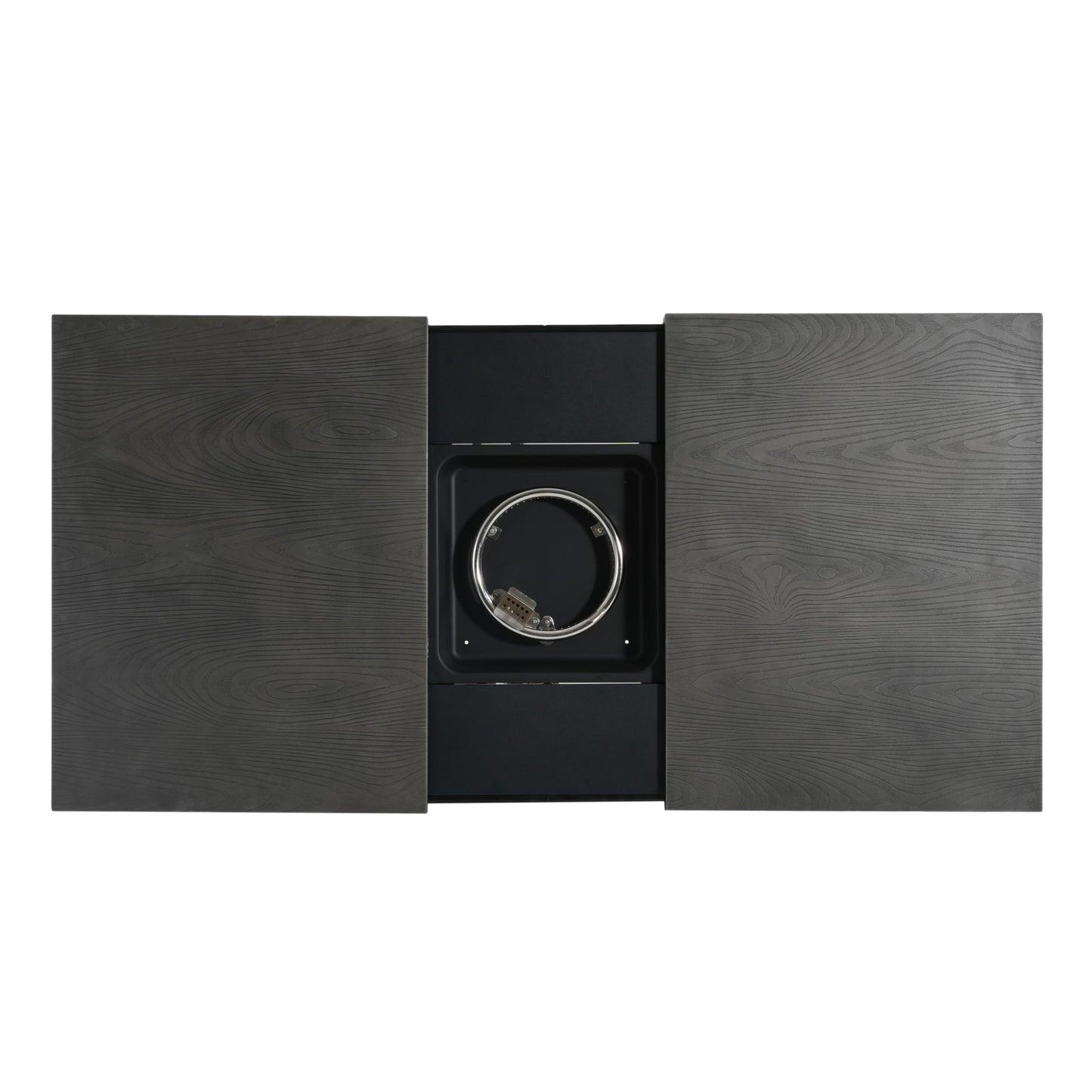 Christopher Knight Home Akali Extendable Outdoor Fire Pit Table with Lava Rocks and Protect Cover, Aluminium Alloy Tabletop Fire Pit with Steel Frame, Patio Fireplace Table, 50000 BTU, Dark Grey
