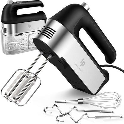 Skiennix Electric Hand Mixer - 450W Kitchen Mixer with Turbo Boost & 5 Speed Settings | Black