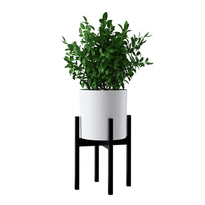 FaithLand 10 Inch Fiberstone Planter - Lightweight Modern Cylinder Plant Pot with Drainage Hole & Plug, Indoor Outdoor Use, Matte White
