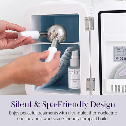 Saian Esty Fridge for Skincare Products - Compact 4L Portable Mini Fridge with Quiet Dual Cooling and Warming for Beauty Tools - Ideal for Desktop, Office or Countertop Use in Home, Spa or Studio