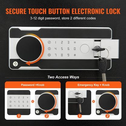 VEVOR 1.7 Cub Depository Safe, Deposit Safe with Drop Slot, Electronic Code Lock and 2 Emergency Keys, 13.77''x11.81''x17.71'' Business Drop Slot Safe for Cash, Mail in Home, Hotel, Office
