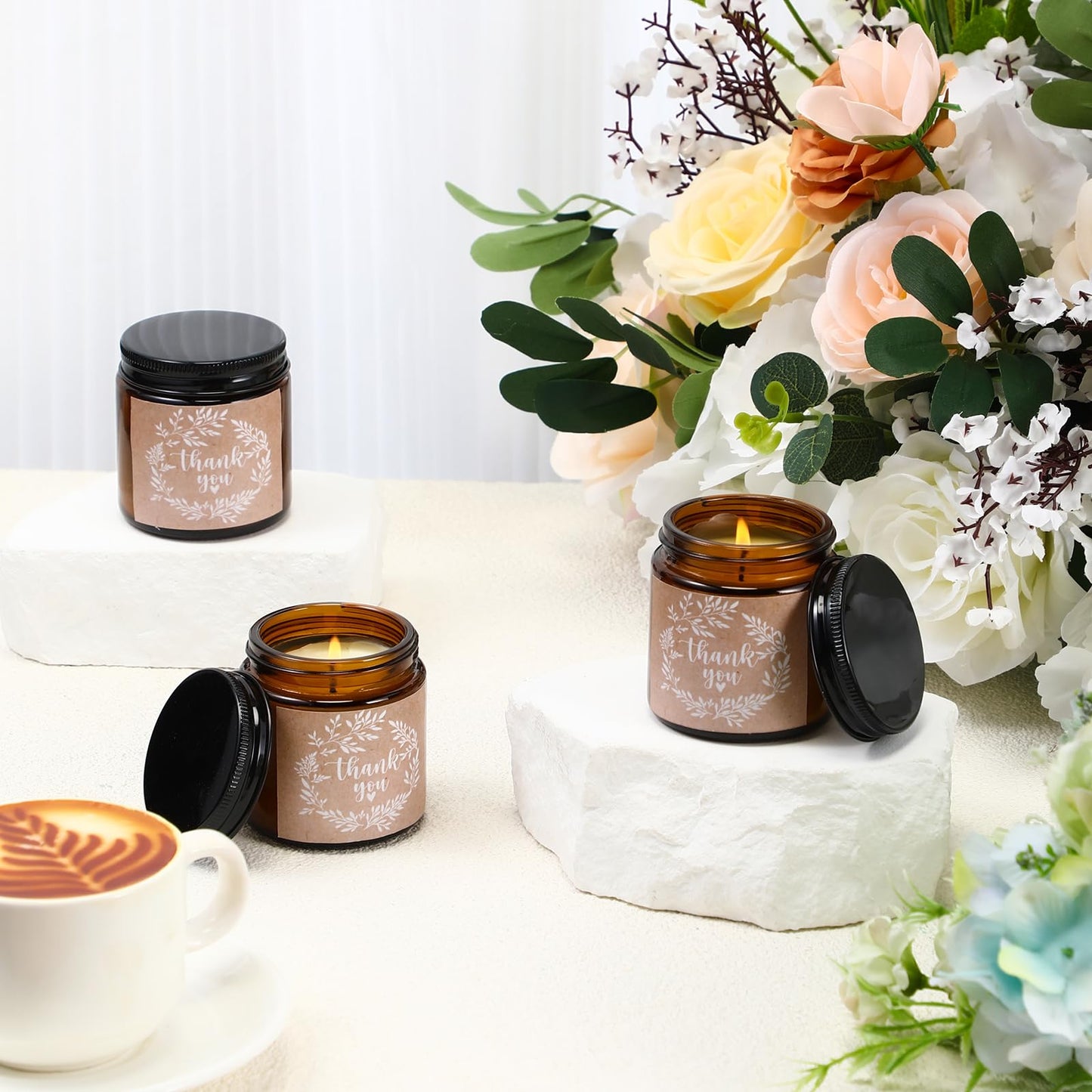 Coume 10 Pcs Thank You Gifts for Women, Mom Bulk Inspirational Teacher Appreciation Gifts 3.5 oz Soy Wax Scented Jar Candles for CNA Nurse Coworker Employee 10 Fragrance(Warm Scents)
