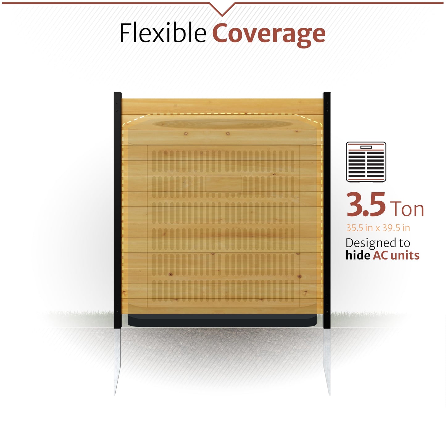 42in H x 38in W (2 Panels) No Dig Enclo Richmond Cedar Wood Privacy Screen, Ideal Outdoor Privacy Wall, Pool Equipment Enclosure, Trash Can Enclosures, Air Conditioner Fence, EC18008