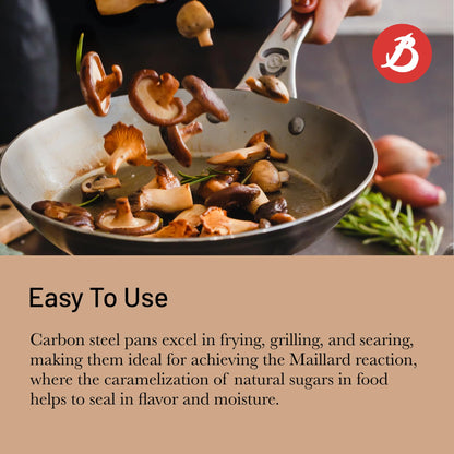 de Buyer MINERAL B Pro Carbon Steel Fry Pan - 11” Diameter, 8.3” Cooking Surface - Ideal for Searing, Sauteing & Reheating - Naturally Non-Stick Finish - Made in France