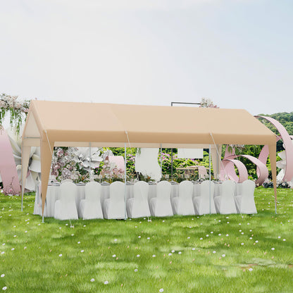 Tangkula 10x20 Ft Heavy-Duty Carport, Portable Garage Tent Carport with Galvanized Steel Frame, All-Season Tarp, Outdoor Car Canopy Shelter for Car, Truck, SUV, Boat