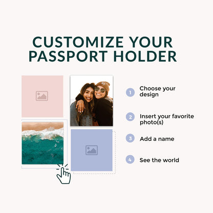 Personalized Passport Holder Travel Wallet PU Leather Vaccine Case Protector Cover Credit Card Slots RFID Blocking Customized for Women and Men Cute