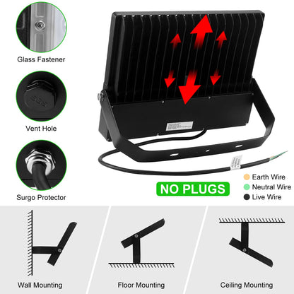 Juyace Led Stadium Flood Light Outdoor 36000Lm 1500W Equivalent Super Bright Commercial Area Lighting 100-277V 5000K Daylight IP65 Waterproof Arena Lights for Sport Fields and Courts