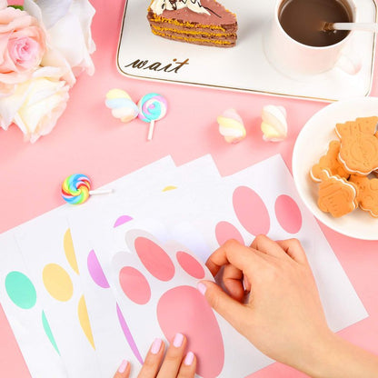 Zonon 20 Pairs of Easter Bunny Stickers Bunny Paw Prints Footprints Floor Clings Decals Rabbit Footprints Rabbit Paw Stickers for Floor Ceiling Window Wall Easter Day Party Supplies, 4 Colors
