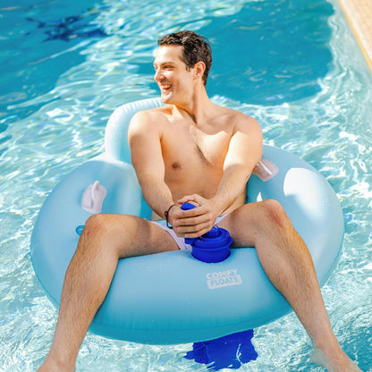 Comfy Floats Motorized Pool Float - Includes Motorized Propeller with 360º Operation and Cup Holder - 12V Motorized Pool Tube for Pool and Lake - Large Enough for Adults