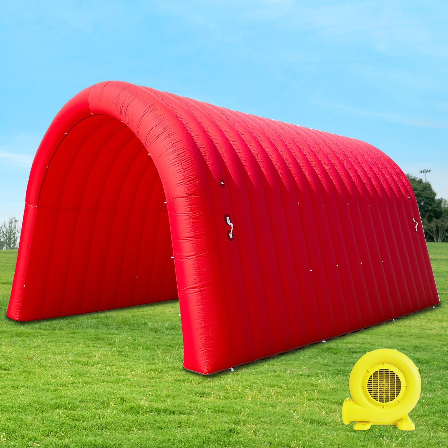 20X10x11Ft Inflatable Sports Tunnel Entrance with Blower Inflatable Tunnel Tent for Business Advertising Event Exhibition（Red）