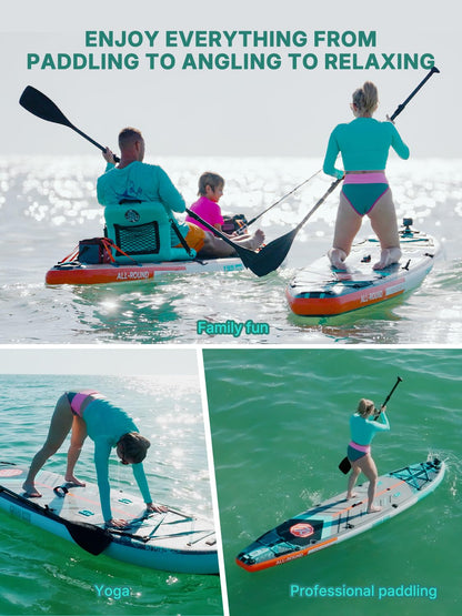 Niphean PRO (Extra Large) Inflatable Paddle Board with Seat, 11'6"/12'6" Stand Up Paddle Board with Pressure Gauge, StabilTrac Fin, Upgraded All-Round/Touring SUP for Adult Adventures, 2+1 Person
