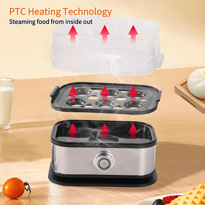 Rapid Egg Cooker - Electric Stainless Steel, 6-Egg Capacity, Soft/Medium/Hard Boiled, BPA Free