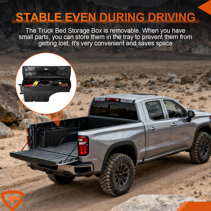 GEARLAST Truck Bed Storage Box With Password Lock For For 2019-2023 Chevy/GMC Silverado/Sierra 1500,Drivers Side,30L, Black Toolboxes