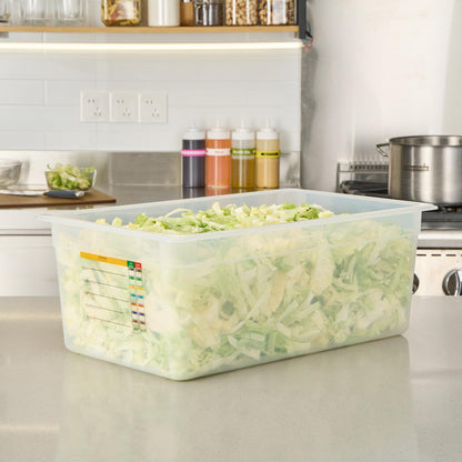 Restaurantware Food Storage Container 10 Pack of 20.7 x 12.6 x 7.8 Inches Plastic Stackable Storage Box White Reusable Label Container Dishwasher Safe For Restaurants And Kitchens