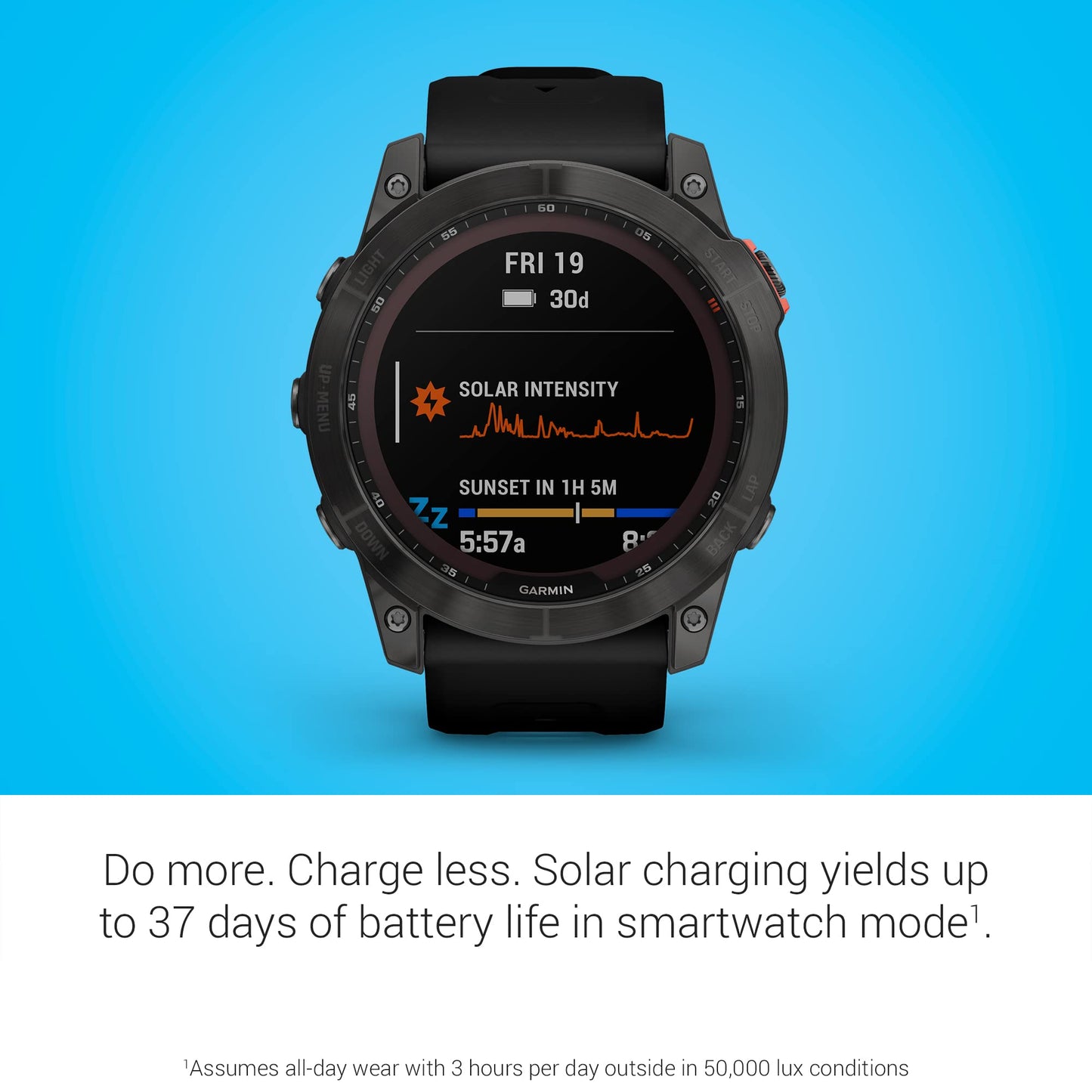 Garmin fenix 7X Solar, Larger sized adventure smartwatch, with Solar Charging Capabilities, touchscreen outdoor watch with GPS, Black Titanium with Black Band (Renewed)