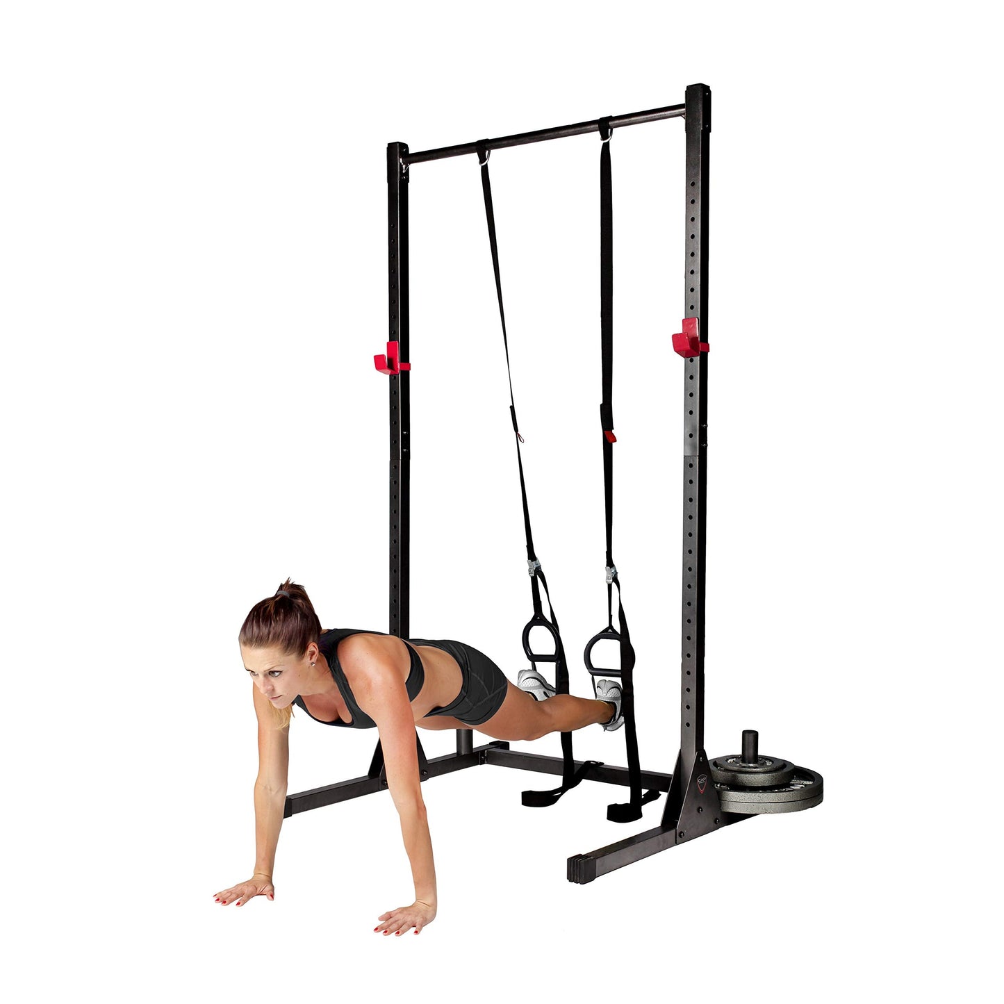 CAP Barbell Power Rack with Pull Up Bar & Attachments - Squat Rack & Strength Training Power Cage for Home Gym - Carbon