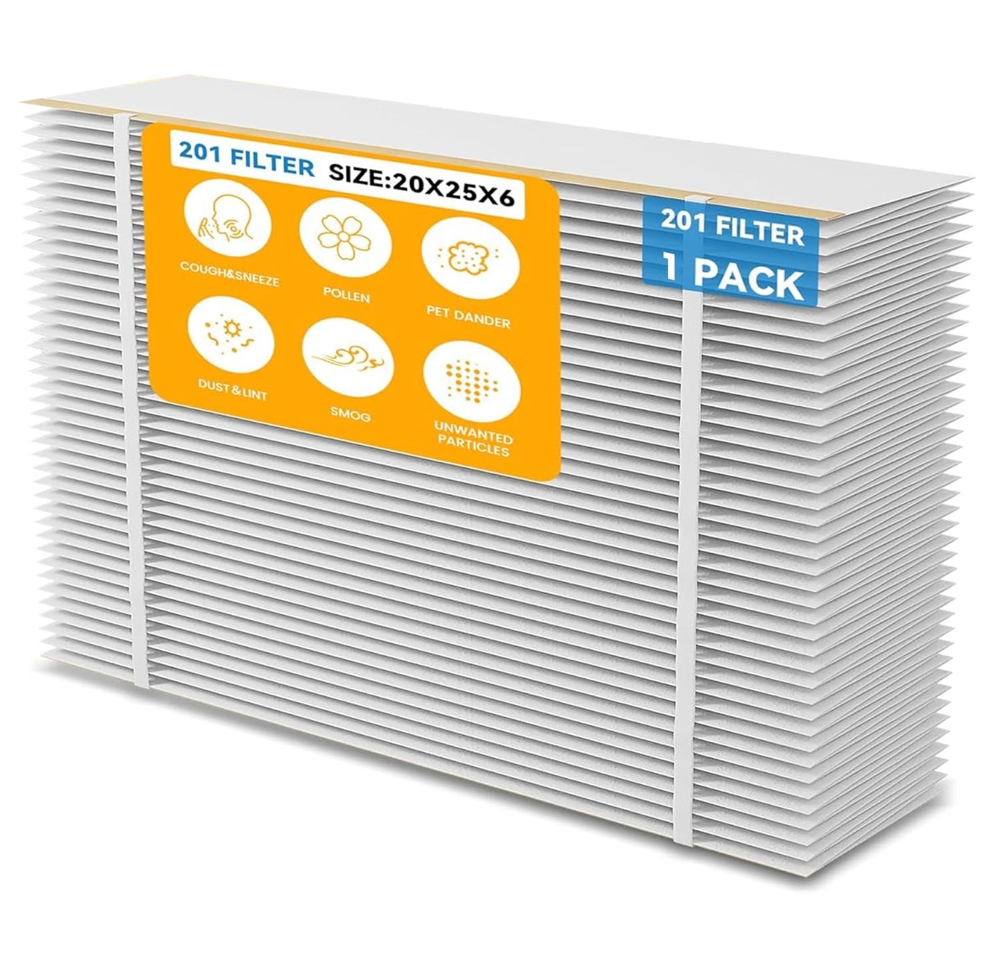 2 Pack 201 Replacement Filter MERV 10 Compatible with Aprilaire 2200, 2250, Space Gard 2200 Whole House Air Cleaner Purifiers and Lennox PMAC-20C,Lennox X0445.(Incloud 2 PCS Pleat Spacers）