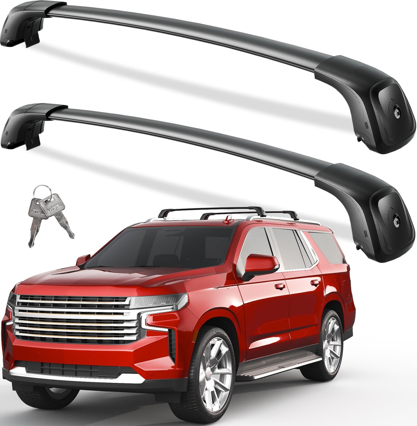 Wonderdriver Heavy Duty 350lb Roof Rack Cross Bars Compatible with Chevy Suburban & Tahoe 2021 2022 2023 2024 2025 2026 GMC Yukon XL, Cadillac Escalade ESV Lockable Aluminum Crossbar Carrier Luggage