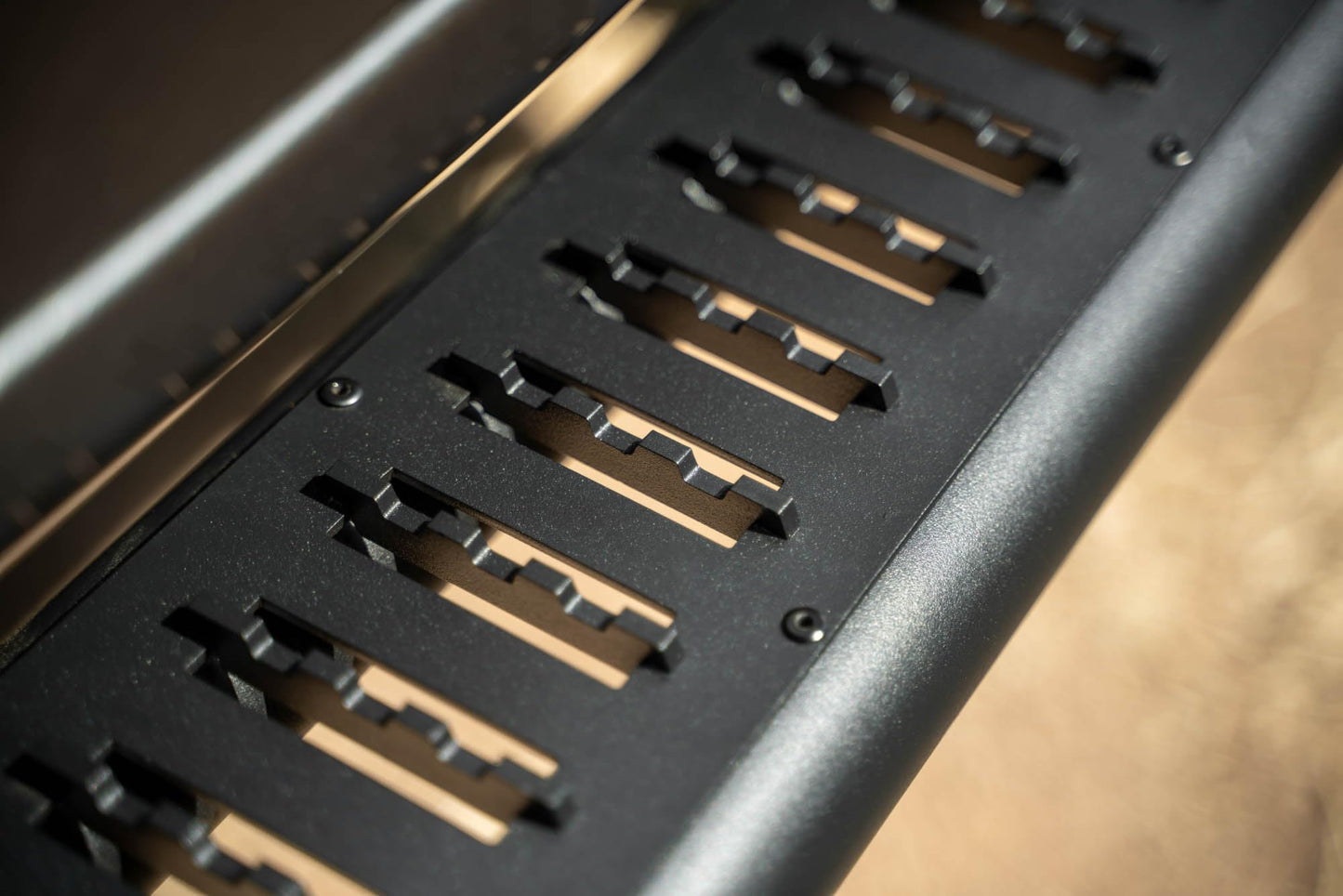 DV8 OE Plus Side Steps for 2018-2026 2-Door Jeep Wrangler JL | Gripped Top Plates to Prevent Slippage | Multi-Mount Design for Stability | Fully Bolt-On | Micro-Texture Black Powder Coat Finish