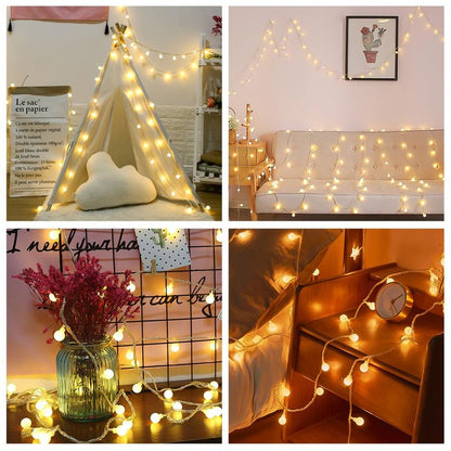 AUAUY String Lights, 40 LED 19.6FT String Lights Battery Operated 2 Modes, Christmas Lights Bedroom, Waterproof Outdoor Lights for Indoor Outdoor Wedding Party New Year Garden Decorations(Warm White)