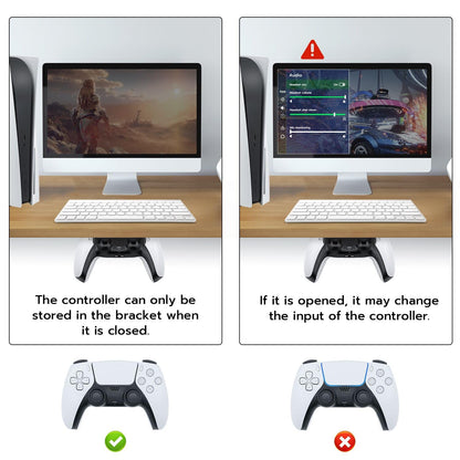 Mcbazel Under Desk Mount for PS5/PS4 Controller, Table Stand Holder Compatible with PlayStation 5/4 Controller - Black