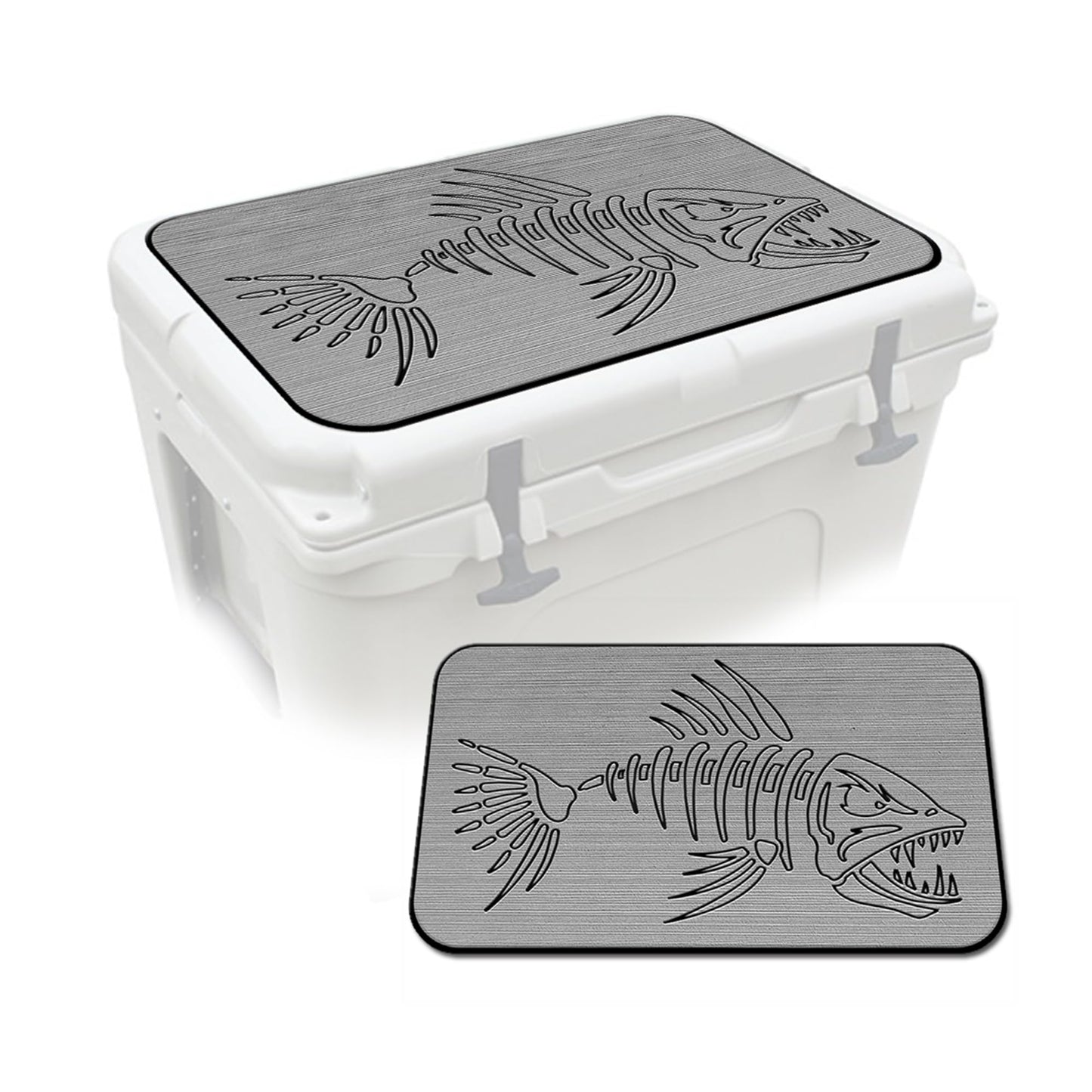 USATuff SeaDek EVA Mat Cooler Pad fits YETI 65 Tundra | Peel & Stick Application | Non Slip Comfort Accessories - Bonefish Skeleton (StormGray-Black)