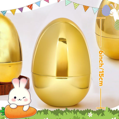 Digwry 50 Pcs Golden Easter Eggs Plastic, 2.3" Fillable Shiny Gold Metallic Plastic Easter Eggs Empty for Easter Hunt,Party Favor,Basket Stuffers Fillers,Classroom Prize