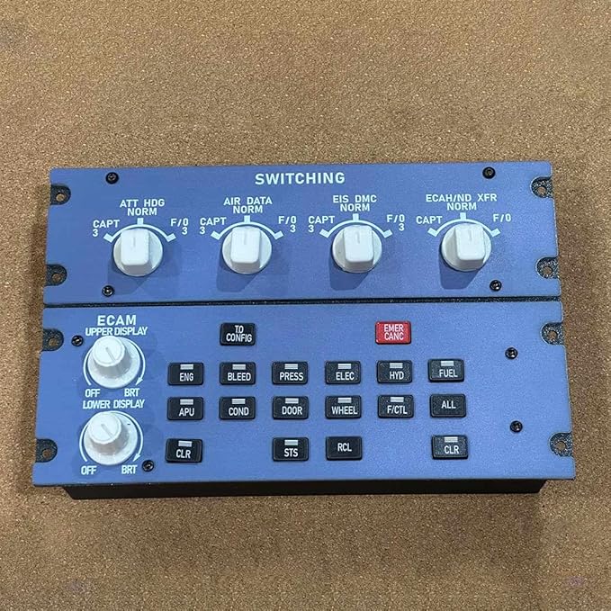 Flight Simulator Controller A32X ECAM Home Cockpit Panel for MSFS 2020/2024 FE-NIX FB-W on Windows Plug-and-Play Display Unit
