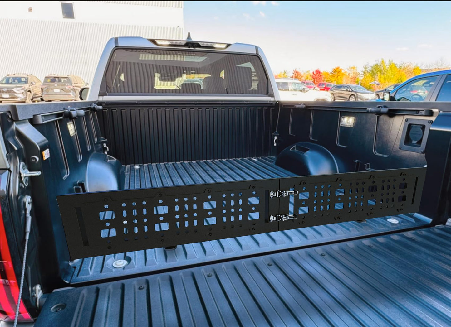 KNAWIER Truck Bed Cargo Divider for 2022-2026 Tundra, Foldable Black Molle Panels,Adjustable Truck Organizer Replacement,No Drilling