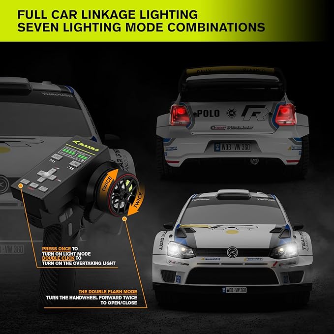 RLAARLO 1/12 Brushelss RC Cars for Adult Top Speed 50+ MPH Rally Car All Terrain RC Truck 4W Off-Road Monster Trucks with Gyro Waterproof Remote Control Car (White)