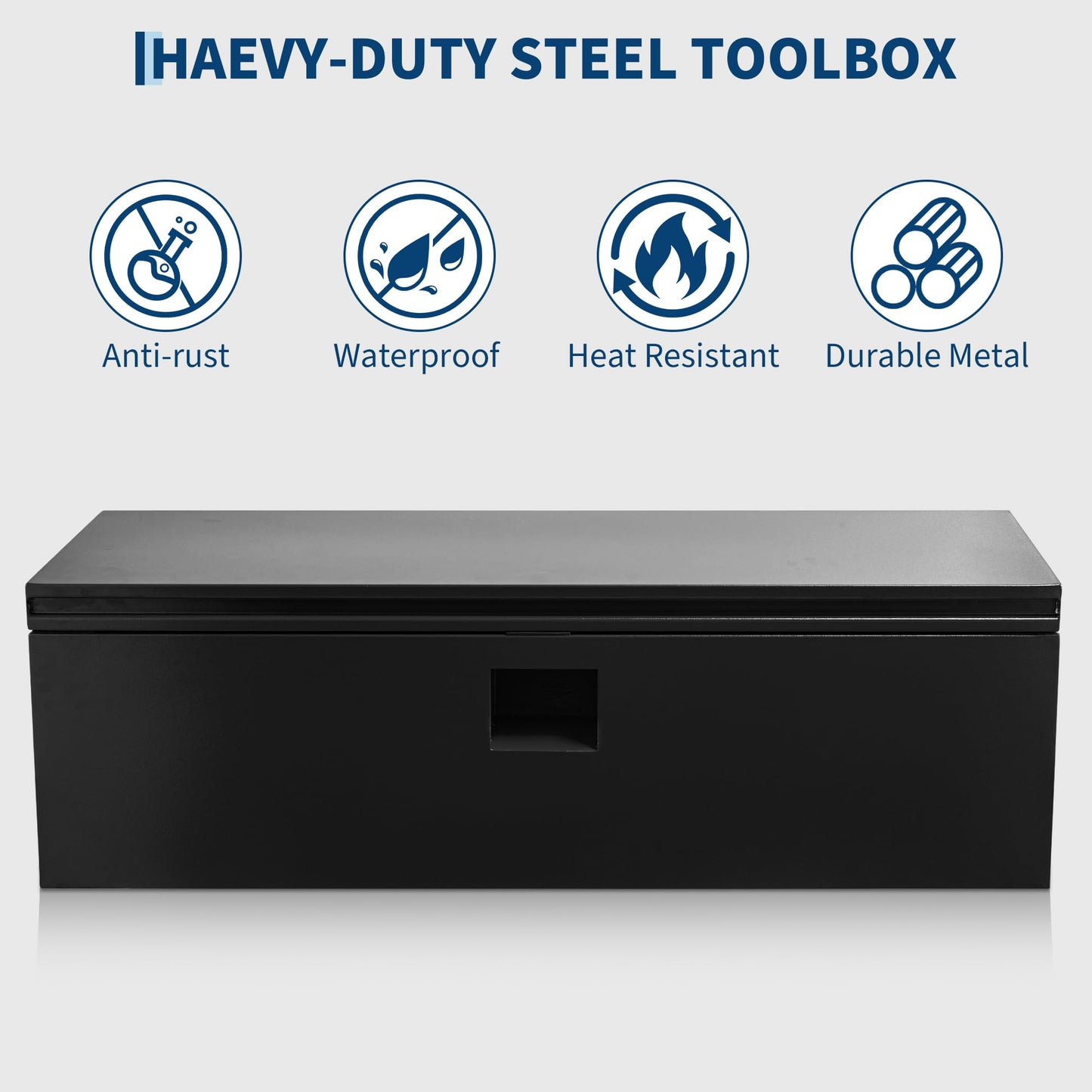 GarveeLife Heavy Duty Steel Truck Bed Tool Box – Weatherproof & Lockable Storage with Dual Gas-Shock Lids, Drill-Proof Security, Global Fit for Pickup, Trailer, RV – Secure Truck Bed Toolbox