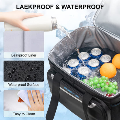 EVERFUN Soft Cooler，Portable Insulated Small Cooling Lunch Box for Men and Women, Leakproof Ice Chest Bag for Travel, Beach, Camping, Beverage, Boating, Fishing, Tailgating, Work and Picnic