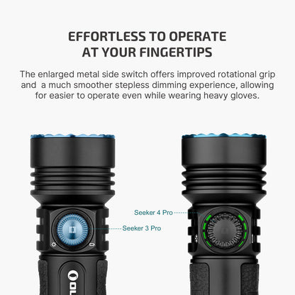 OLIGHT Seeker 4 Pro Rechargeable Flashlights, 4600 Lumens High Powerful Bright Light with USB C Holster, Waterproof IPX8 for Emergencies, Camping, Searching (Matte Black Cool White)
