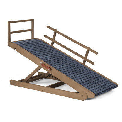 Dog Ramp for Beds, Cars, Couches, Dog Steps Anti-Slip Surface, Dogs Ramps for Old Small Pet,High Traction with Platform, 7 Adjustable Heights 16" to 27" Up, Portable Stairs Design for Dogs, 45.3" Long