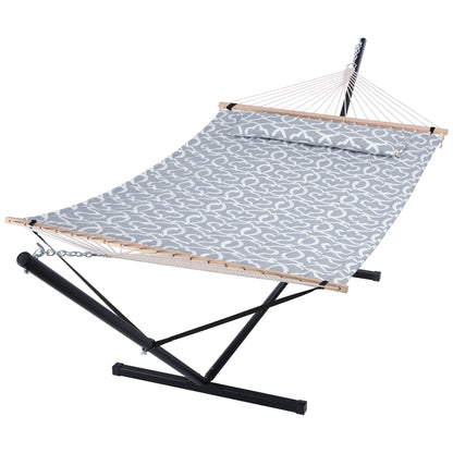SUNCREAT Double Portable Hammock with Stand Included and Hammock Storage Bag Heavy Duty Hammock Cover