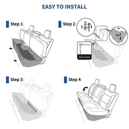 oEdRo Upgraded Under Seat Storage Box Fit with 2019-2026 Chevy Silverado/GMC Sierra 1500, 2020-2026 Silverado/Sierra 2500HD 3500HD Double Cab & Crew Cab, 2-in-1 Underseat Storage Black Tool Box