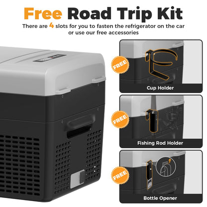 Setpower FC20 Portable 12v Refrigerator, -4℉-68℉ Fast Cooling Car Refrigerator, 20L/21Qt Car Fridge Portable Freezer with 12/24V DC and 110/240V AC, Electric Cooler (Black,1-year warranty)
