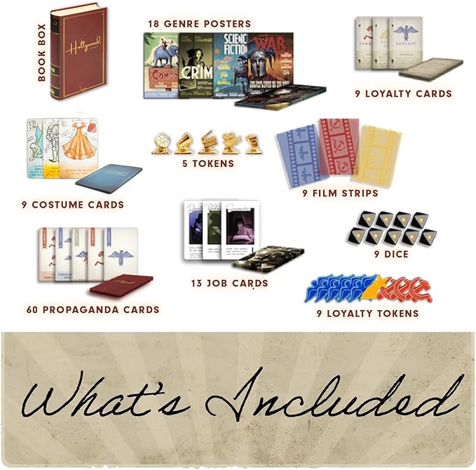 Facade Games Hollywood 1947 Board Game Deluxe Version - A Movie Making Game for Friends and Family - A Board Game of Cards Strategy and Deceit for 1-9 Players Ages 14 and Up