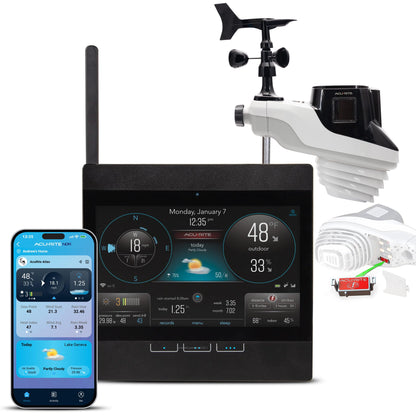 AcuRite Atlas Professional Weather Station with Direct-to-Wi-Fi HD Display, Lightning Detection, Built-In Barometer, and Temperature, Humidity, Wind Speed/Direction and Rainfall Measurements (01001M)