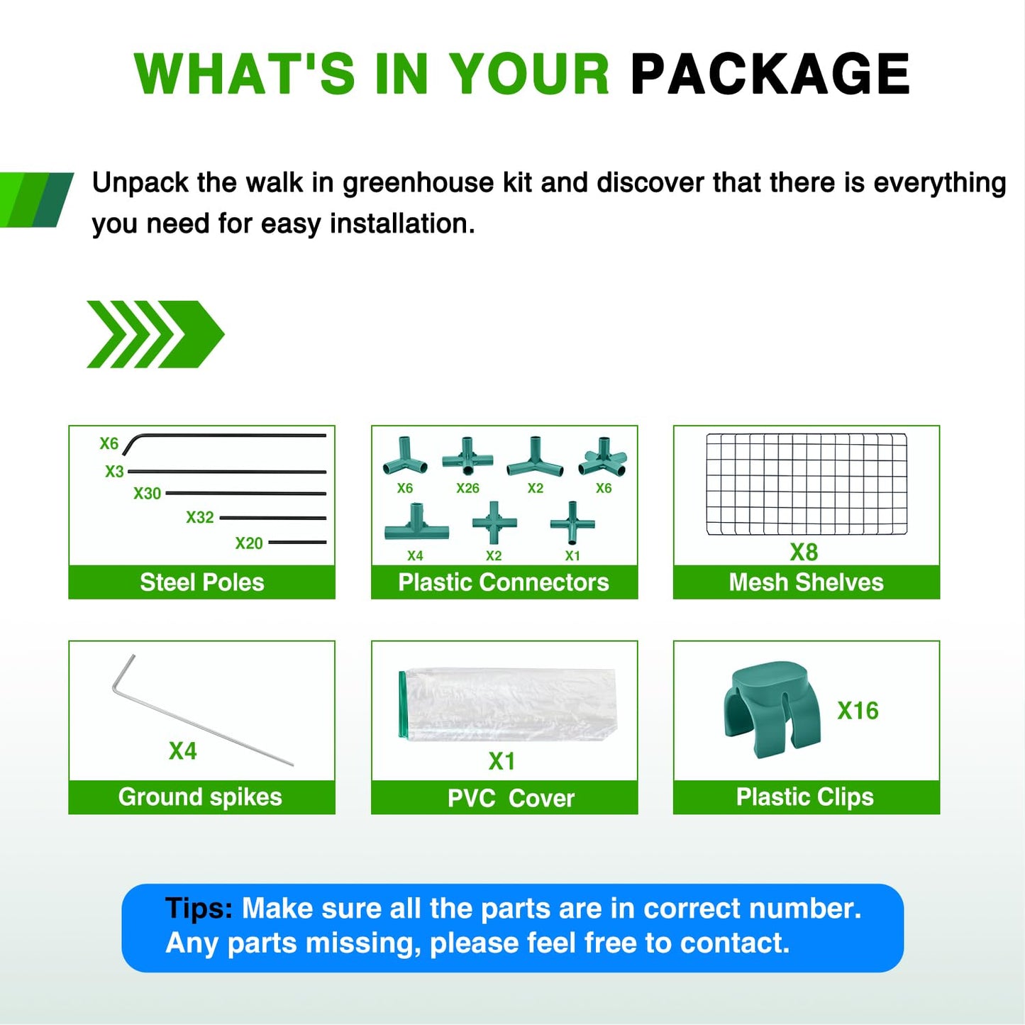 Yesker Greenhouse 57.5"x57"x77" Walk In Green House - Large Outdoor/Indoor Greenhouses with 8 Shelves Waterproof PVC Cover & Windows, Portable Greenhouse Kit for Winter Backyard Gardening Patio, Clear