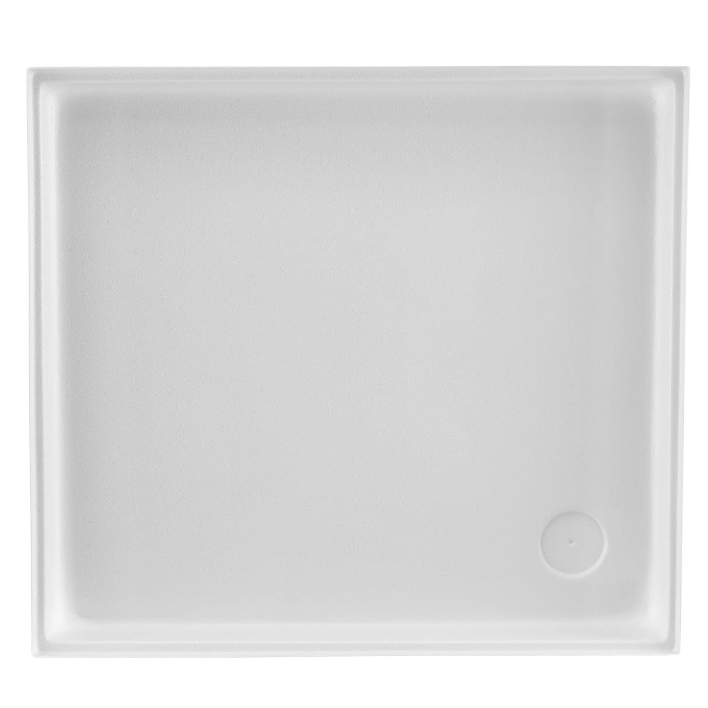 RecPro RV White Shower Pan | Camper Shower Pan (Corner Drain, 27" x 24")