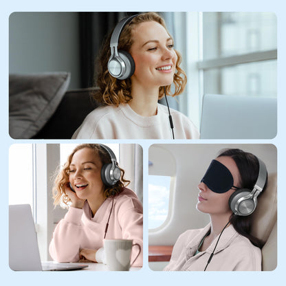 AILIHEN C90 Wired Headphones with Microphone Volume Control, Noise Reduction Foldable Comfortable Over Ear Headphones Wired Durable Nylon 3.5mm Jacket for Tablet/Chromebook/Computer/Adult/Teens(Grey)