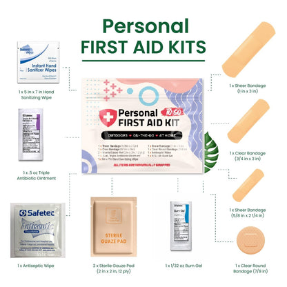 First Aid Emergency Medical Kit Mini and Travel Size - | Great for Kids, Schools, Business, Hiking, Camping | Wound Care Products (Abstract) (50)